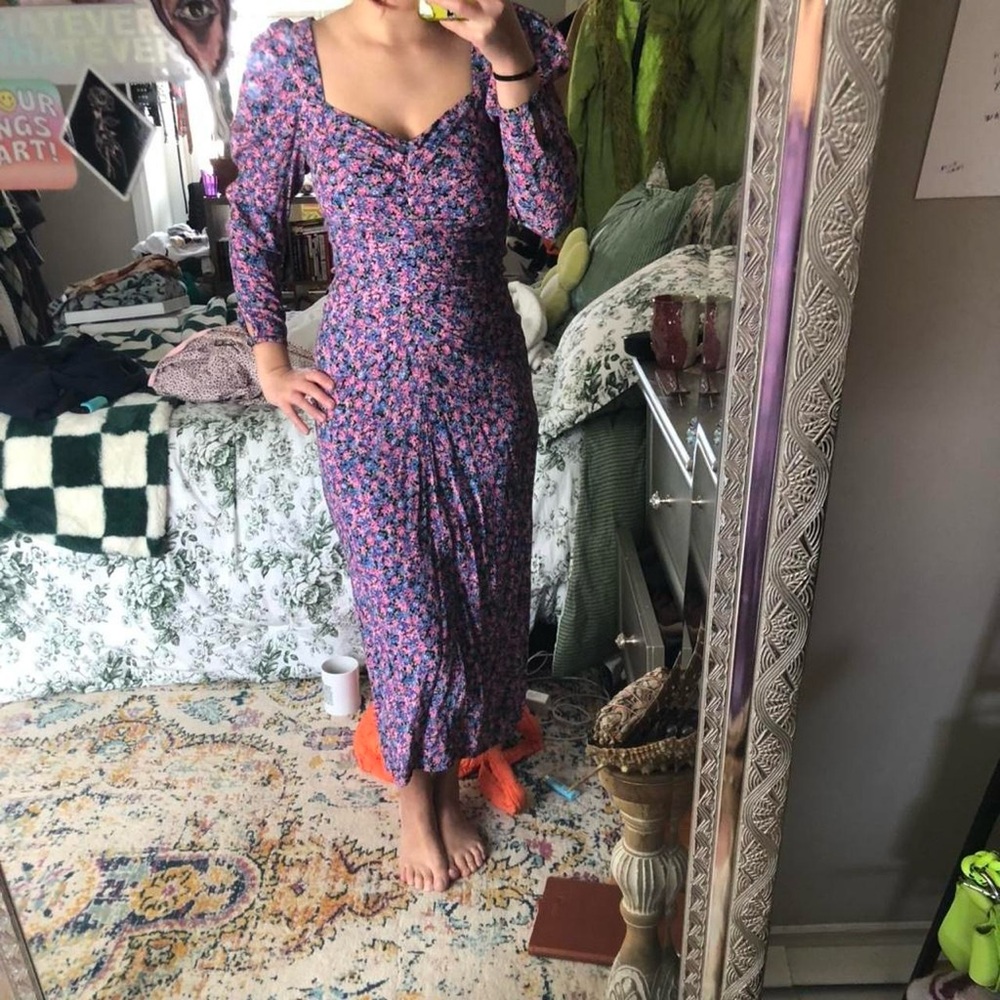 Zara Floral Long Sleeve Dress